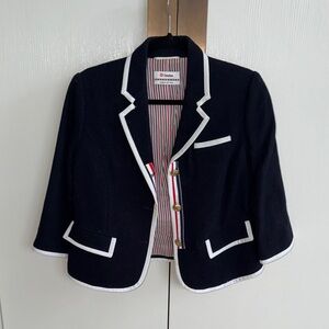 Neiman Marcus Target Thom Brown Collab Navy Blazer with White Trim